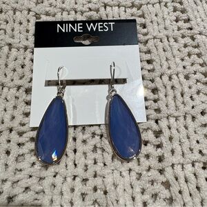 Nine West Silver and Blue Teardrop Earrings